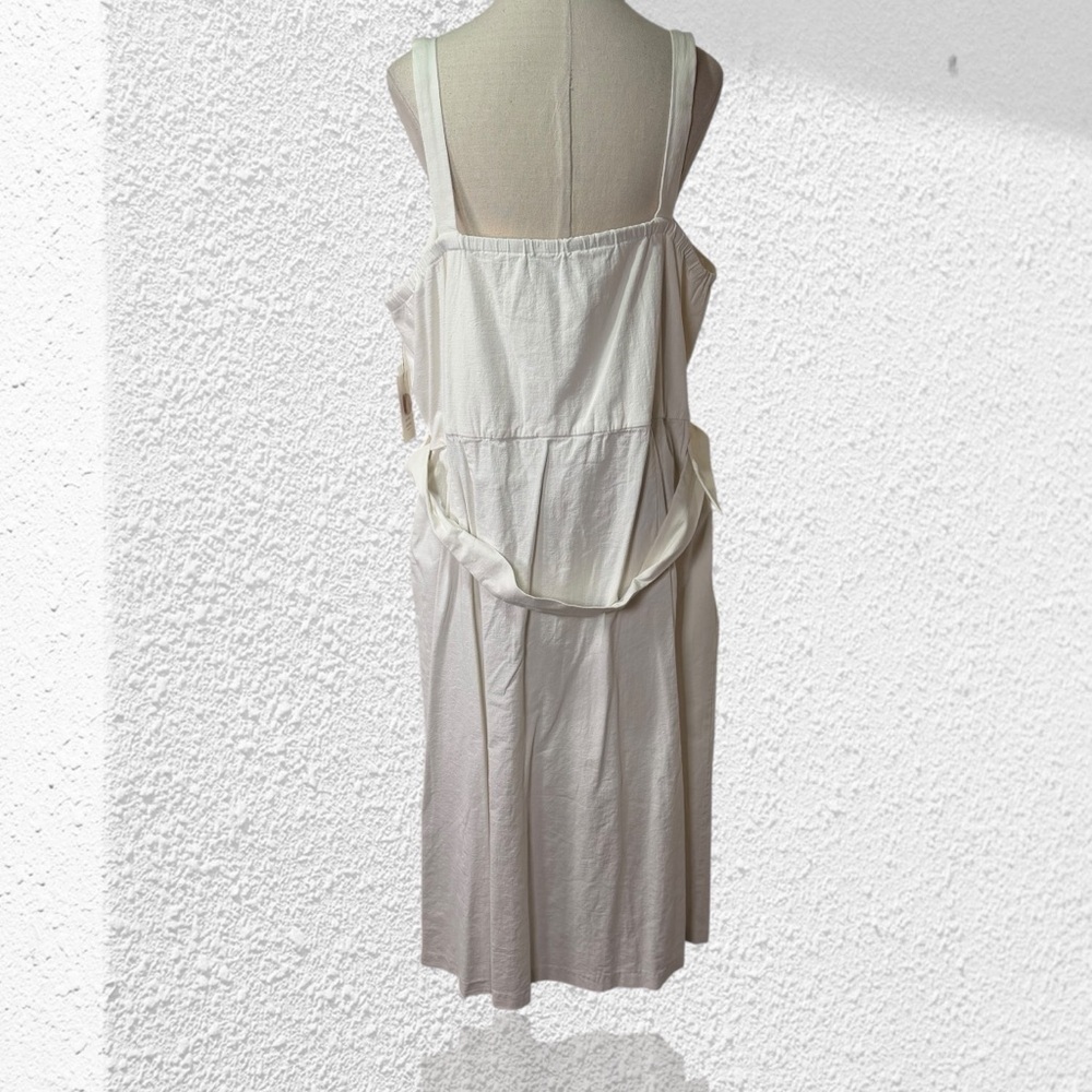 Eloquii White Midi Dress with Tortoiseshell Buttons and Belt - Picture 9 of 13